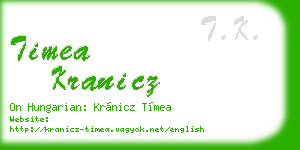 timea kranicz business card
